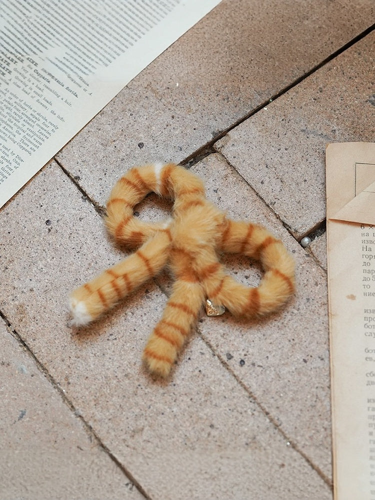 Ginger Plush Bow Sweet Lolita Hairclip - NyaNya | CoyBunny