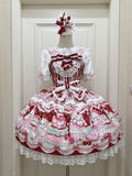 Crimson Bunny Cherry Print Sweet Lolita Jumper Dress - Miss Han | CoyBunny