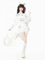 White Skort with Polka Dot Pattern - Languid Park | CoyBunny