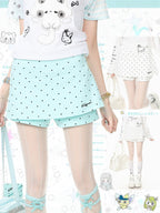 White Skort with Polka Dot Pattern - Languid Park | CoyBunny