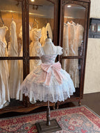 Pink Ballet Lolita JSK Dress with Crown Veil & Necklace
