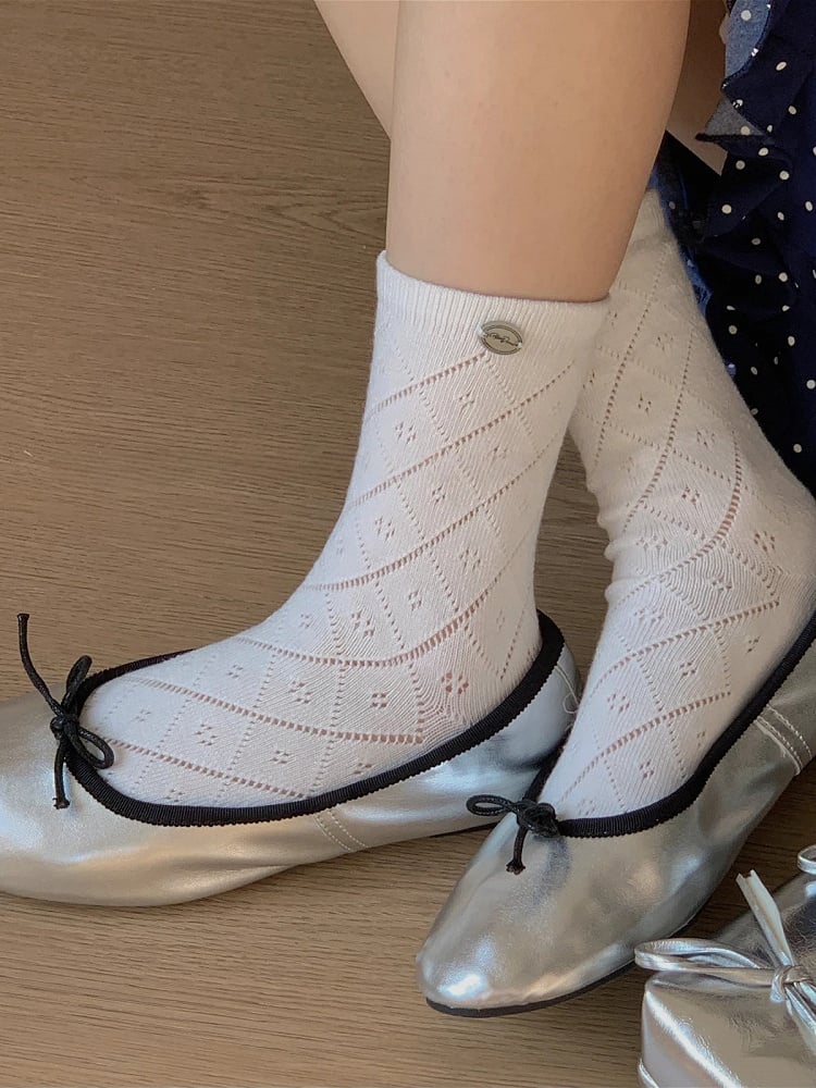Diamond Pattern Socks - Elegant Daily Lolita Hosiery | CoyBunny