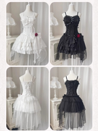 Charming Sweetheart Jumper Skirt with Rosette Accent - Unknown Star | CoyBunny