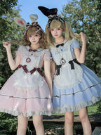 Blue and White Alice OP Dress with Apron - Sheep Puff Atelier | CoyBunny