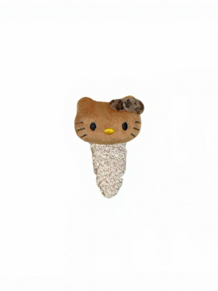 Brown Cat Hairclip with Bow - IVONA boutique | CoyBunny
