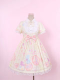 Bubble Zoo Yellow Piece One Details Sweet Lolita Dress Bowknot Chiffon - To Alice | CoyBunny