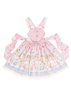 Seashell and Starfish Print Pink Sweet Lolita Skirt with Removable Straps | CoyBunny