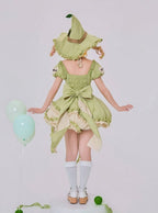 Green Ruffled Sweet Lolita Fluffy OP Dress Full Set | CoyBunny