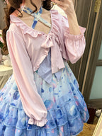 Sweet Pink Lolita Top with Bow and Ruffle Details - NANACO | CoyBunny
