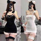 Bunny Kitty Print Kawaii Strapless Bodycon Sweet Lolita Dress | CoyBunny