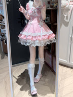 Pink Bow Lace JSK with Bunny Ear Hat Set - Delusions Studio | CoyBunny