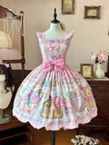 Blush Lace Bow JSK with Bear Motif and Sweet Details - Sweet Dream Shop | CoyBunny