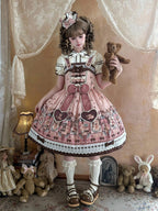 Puppy Coffee Shop Print Pink Sweet Lolita JSK Dress - Stars Fall on the Foggy Island | CoyBunny