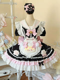 Black & Pink Kitty Maid Lolita Dress ¨C Sailor Collar Heart Apron Sweet JSK | For You | CoyBunny