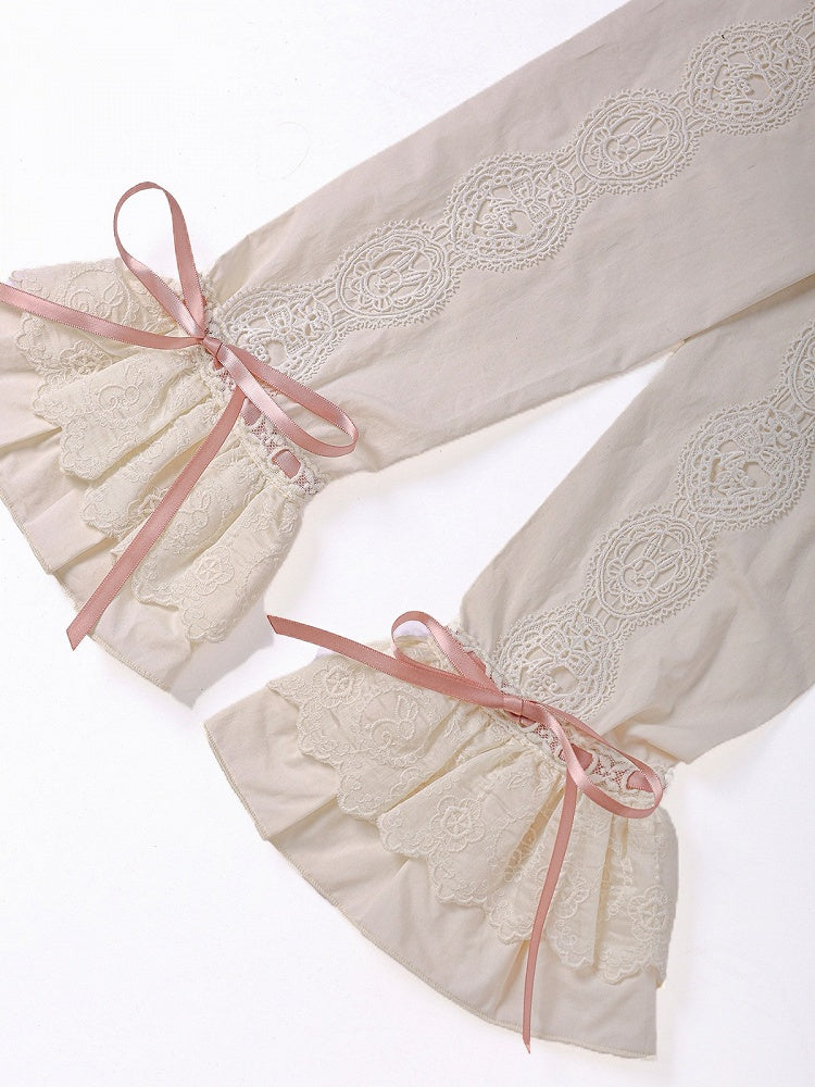 Beige Peter Pan Collar Blouse with Bow & Detachable Sleeves, Sweet Lolita - Alice Girl | CoyBunny