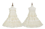 Beige Bow Accents Ruffle Trimming Sweet Lolita Layered-Look Dress | CoyBunny