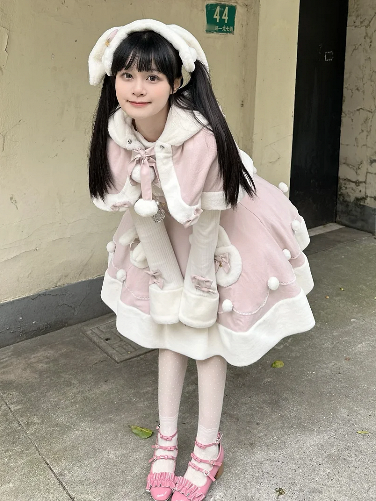 Pink Bunny Ears Hooded Cape | CoyBunny