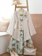 Beige Classic Blazer with Gold Buttons and Lacing | CoyBunny