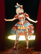 Red and blue bunny circus Sweet Lolita JSK dress ¨C skirt silhouette