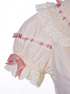 Beige Peter Pan Collar Blouse with Bow & Detachable Sleeves, Sweet Lolita - Alice Girl | CoyBunny