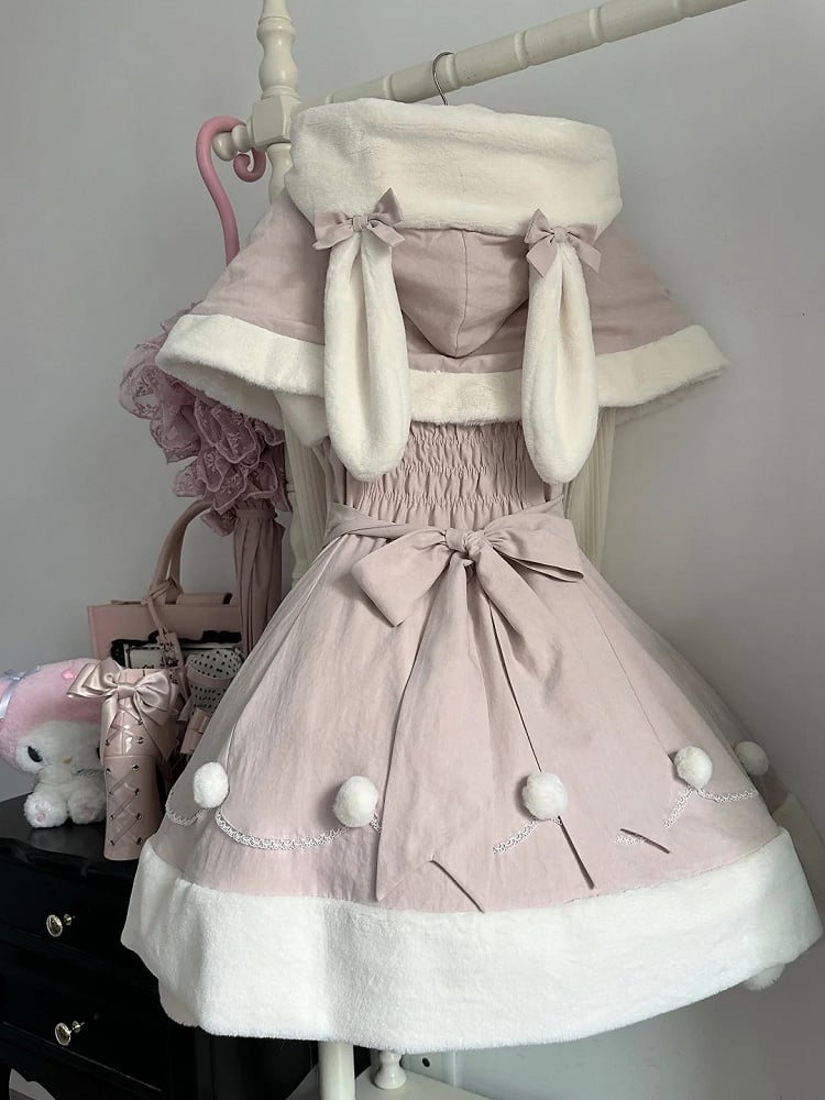 Pink Bunny Ears Hooded Cape | CoyBunny