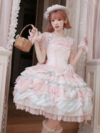Pink & Blue Sweet Candy-themed Lolita JSK Dress - Meng Fu Zi | CoyBunny