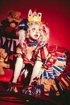 Red and blue bunny circus Sweet Lolita JSK dress ¨C ruffle detail