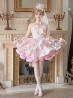 Pink Floral Fantasy Lolita Petticoat with 3D Flowers - Reverie Covenant | CoyBunny