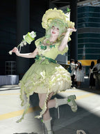 Green Ruffled Sweet Lolita Fluffy OP Dress Full Set | CoyBunny