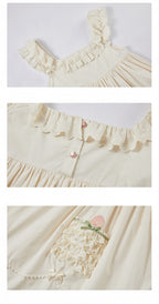 Beige Bow Accents Ruffle Trimming Sweet Lolita Layered-Look Dress | CoyBunny