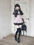 Stripe Dress Set with Lace Cape and Tie - Ekomi | CoyBunny