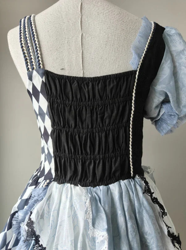 Alice in Wonderland Blue Checkerboard Sweet Lolita Dress | CoyBunny