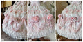 Rose Hanayome Lolita Hime Gown with Detachable Sleeves, Flower Bows and Pearl Chains - sedef | CoyBunny