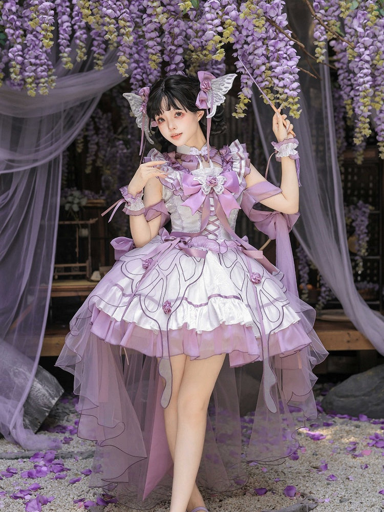 Butterfly Lolita Dress Set with Headpiece and Wrist Cuffs - KIYANA | CoyBunny