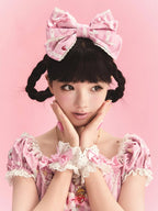 Rose / Cream / Crimson Lolita Bow Headband - Pastry Chef | CoyBunny