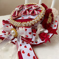 Hat Details Bowknot Design Sweet Lolita RedWhite Beaded with Heart Mini | CoyBunny