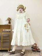 Beige A-line Lace OP Dress - iris de nuit | CoyBunny