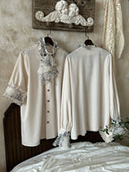 Classic Ouji Lolita Shirt with Short and Long Sleeves - Magic Skirt Cat | CoyBunny