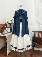Embroidered Navy Cape with Gold Detailing - Xiong Dou Jiang | CoyBunny