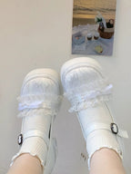 Off-White Lolita Mary Janes - Classic 6cm Low Heel with Bow Accents | CoyBunny