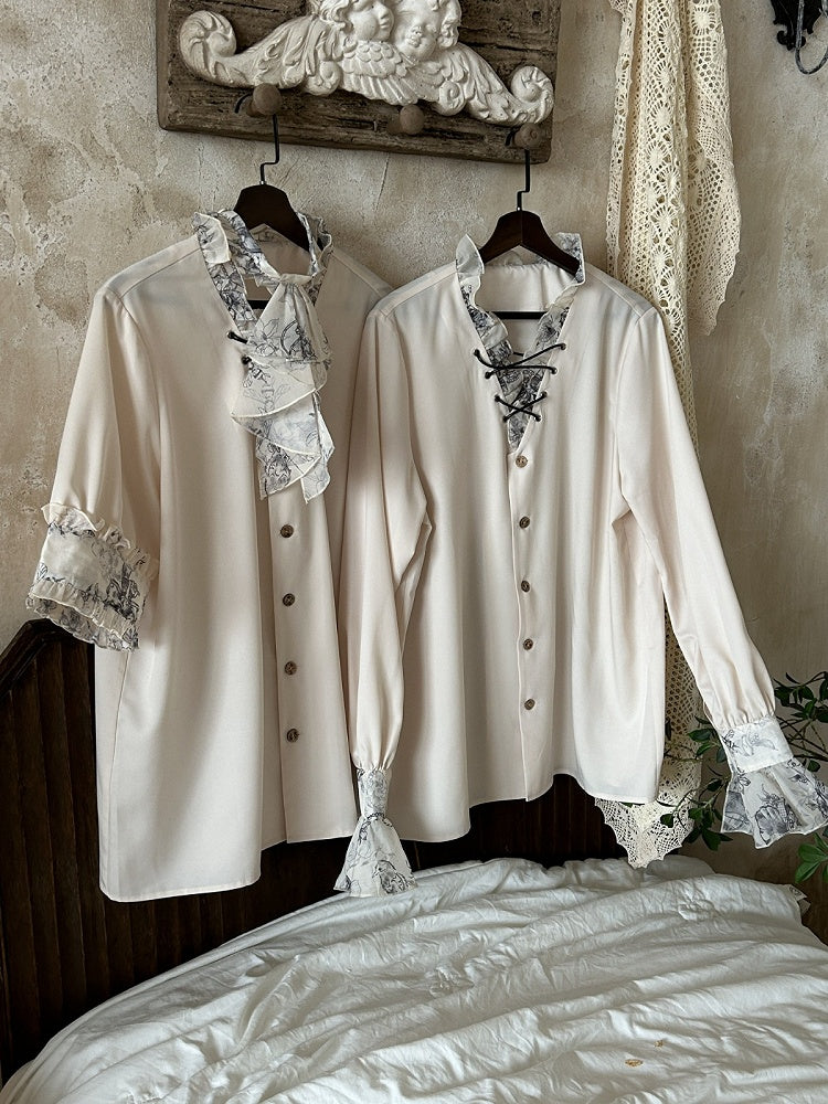 Classic Ouji Lolita Shirt with Short and Long Sleeves - Magic Skirt Cat | CoyBunny