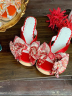 Red 8cm Heel Clogs with Floral Details - Aimee | CoyBunny