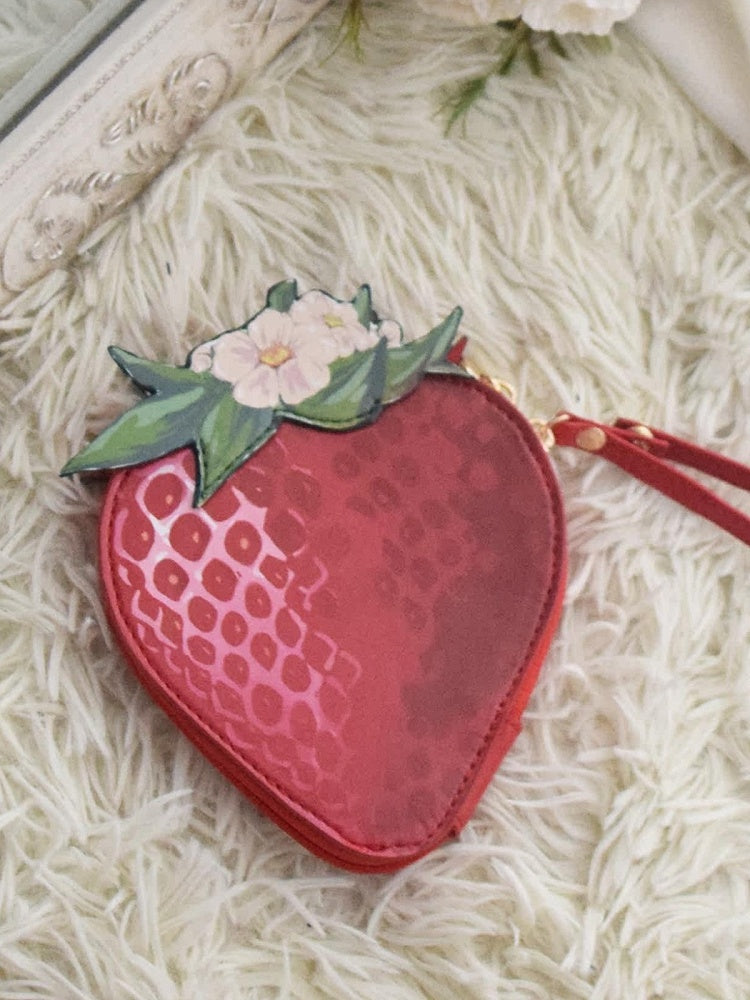 Strawberry Themed Lolita Wallet with Gold Embroidery - Morning Glory | CoyBunny