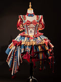 Red and blue bunny circus Sweet Lolita JSK dress ¨C full outfit
