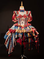 Red and blue bunny circus Sweet Lolita JSK dress ¨C full outfit