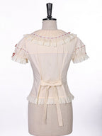 Beige Peter Pan Collar Blouse with Bow & Detachable Sleeves, Sweet Lolita - Alice Girl | CoyBunny