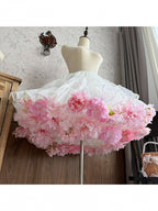 Pink Floral Fantasy Lolita Petticoat with 3D Flowers - Reverie Covenant | CoyBunny