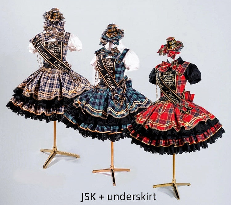 Red Plaid Lolita Tiered Underskirt - LiLi Chain | CoyBunny