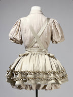 Sweet Blouse and Ruffle Bubble Skirt Set with Cross Straps - Unknown Star | CoyBunny