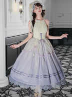 Purple Classic Gradient Lolita JSK Set with Cardigan and Hair Items - With PUJI | CoyBunny